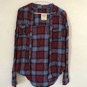 A&F Red Plaid Flannel